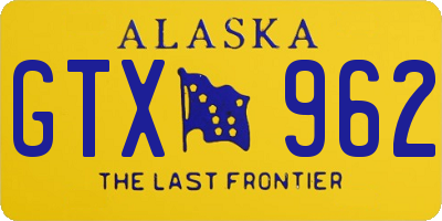 AK license plate GTX962