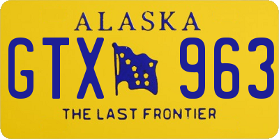 AK license plate GTX963