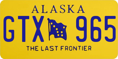 AK license plate GTX965