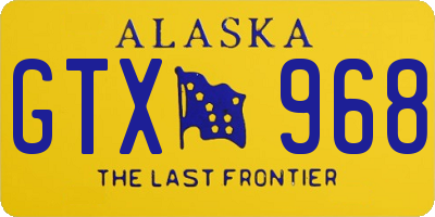 AK license plate GTX968