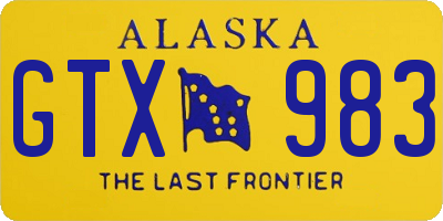 AK license plate GTX983
