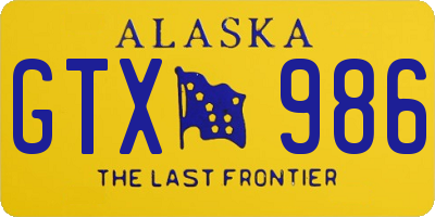 AK license plate GTX986