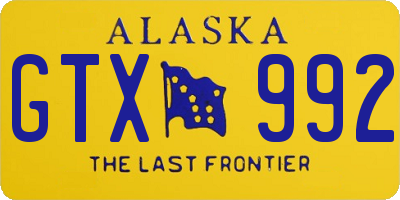 AK license plate GTX992