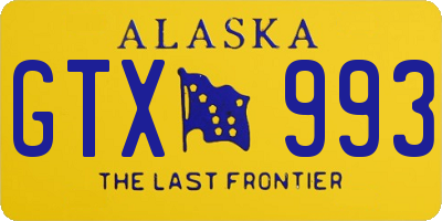 AK license plate GTX993