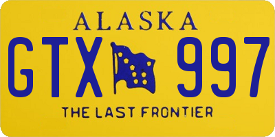 AK license plate GTX997