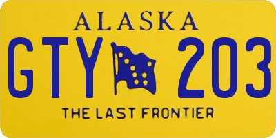 AK license plate GTY203
