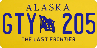 AK license plate GTY205