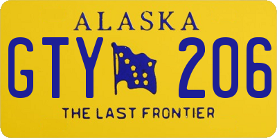 AK license plate GTY206