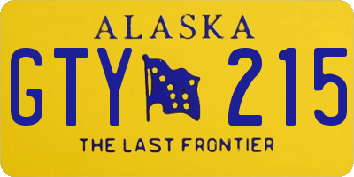 AK license plate GTY215