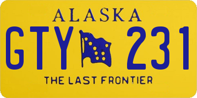 AK license plate GTY231