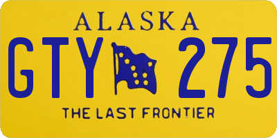 AK license plate GTY275