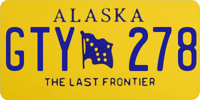 AK license plate GTY278