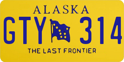 AK license plate GTY314