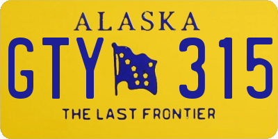 AK license plate GTY315