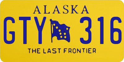 AK license plate GTY316