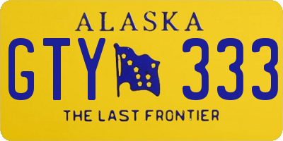 AK license plate GTY333