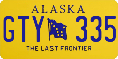 AK license plate GTY335