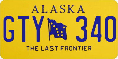 AK license plate GTY340