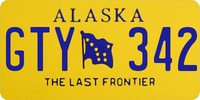 AK license plate GTY342