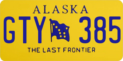 AK license plate GTY385