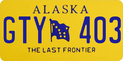 AK license plate GTY403