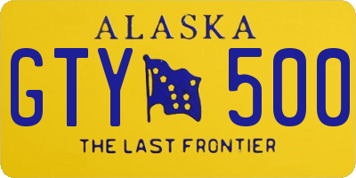 AK license plate GTY500