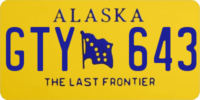 AK license plate GTY643
