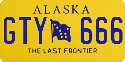 AK license plate GTY666