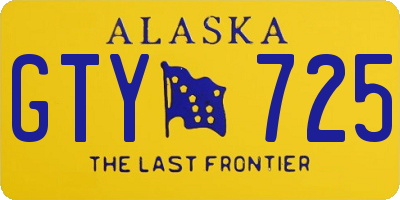 AK license plate GTY725