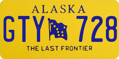 AK license plate GTY728