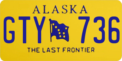 AK license plate GTY736