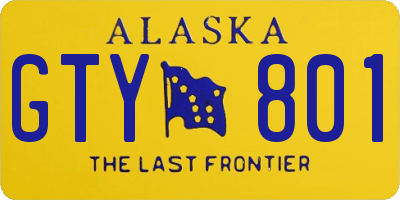 AK license plate GTY801