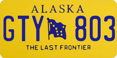 AK license plate GTY803