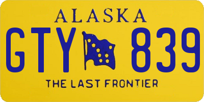 AK license plate GTY839