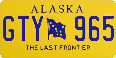 AK license plate GTY965