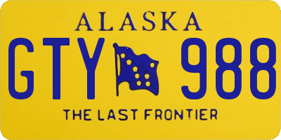 AK license plate GTY988