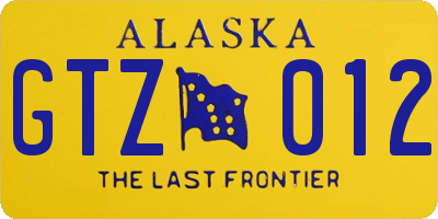 AK license plate GTZ012
