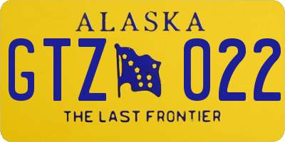 AK license plate GTZ022