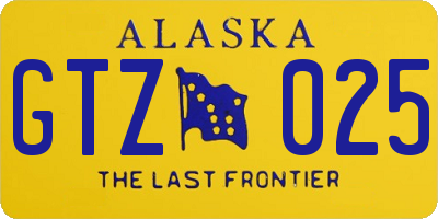 AK license plate GTZ025