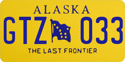 AK license plate GTZ033