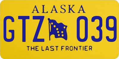 AK license plate GTZ039