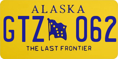 AK license plate GTZ062