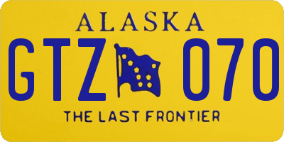 AK license plate GTZ070