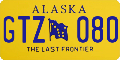 AK license plate GTZ080