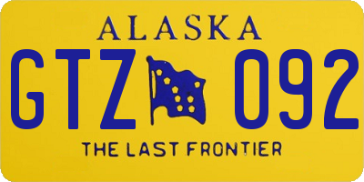 AK license plate GTZ092