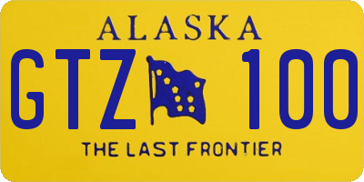 AK license plate GTZ100