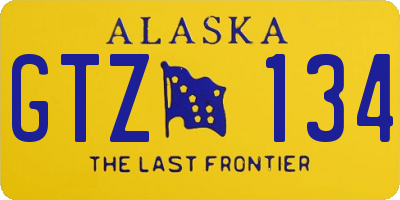 AK license plate GTZ134