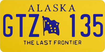 AK license plate GTZ135