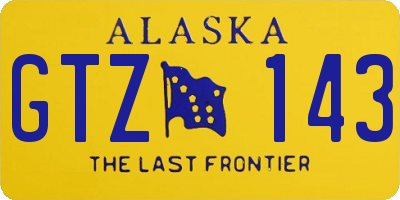 AK license plate GTZ143