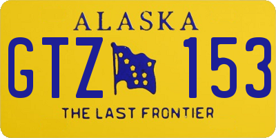 AK license plate GTZ153